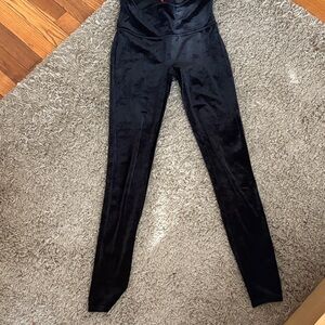 EUC SPANX Black Velvet Leggings Size M